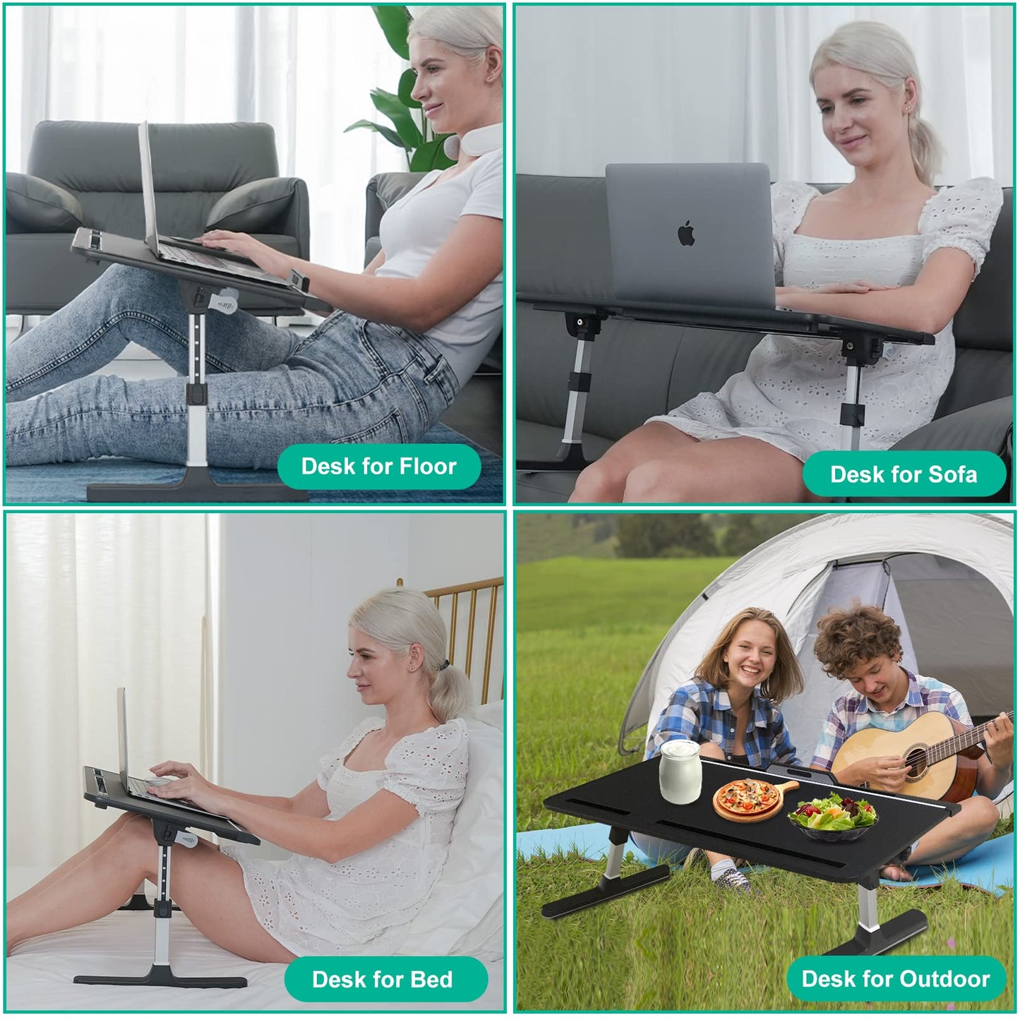 FlexiFold XL: Adjustable Laptop Tray for Bed & Sofa