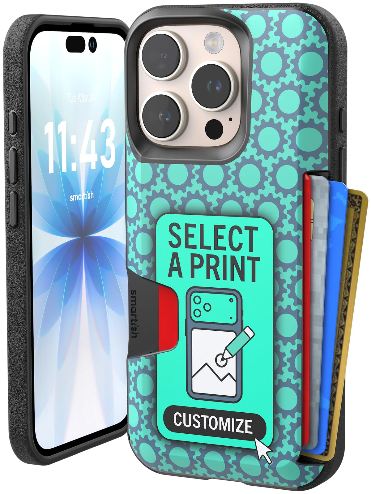 Smartish iPhone 18 Pro/17 Pro Wallet Case, Wallet Slayer V1, Cherry Blossom