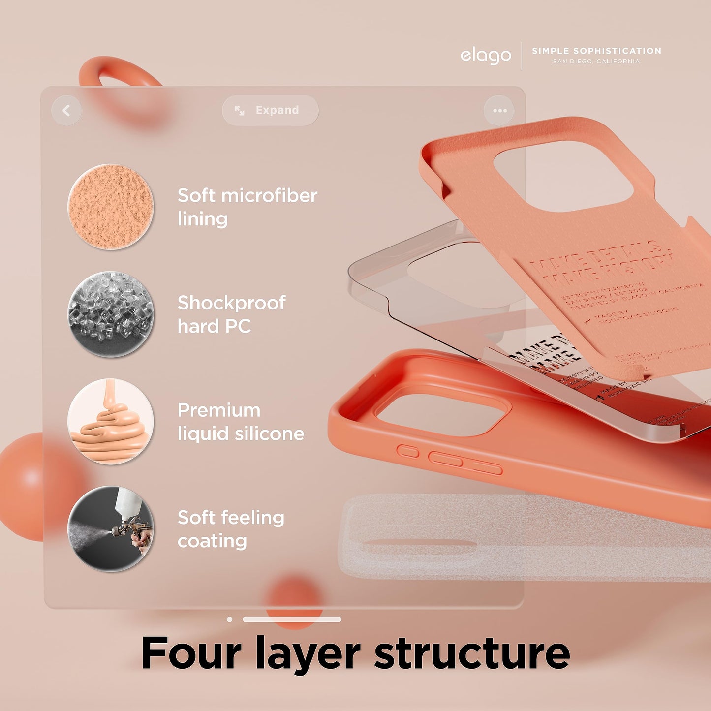 elago iPhone 15 Pro Max LiquidShield - White 6.7\