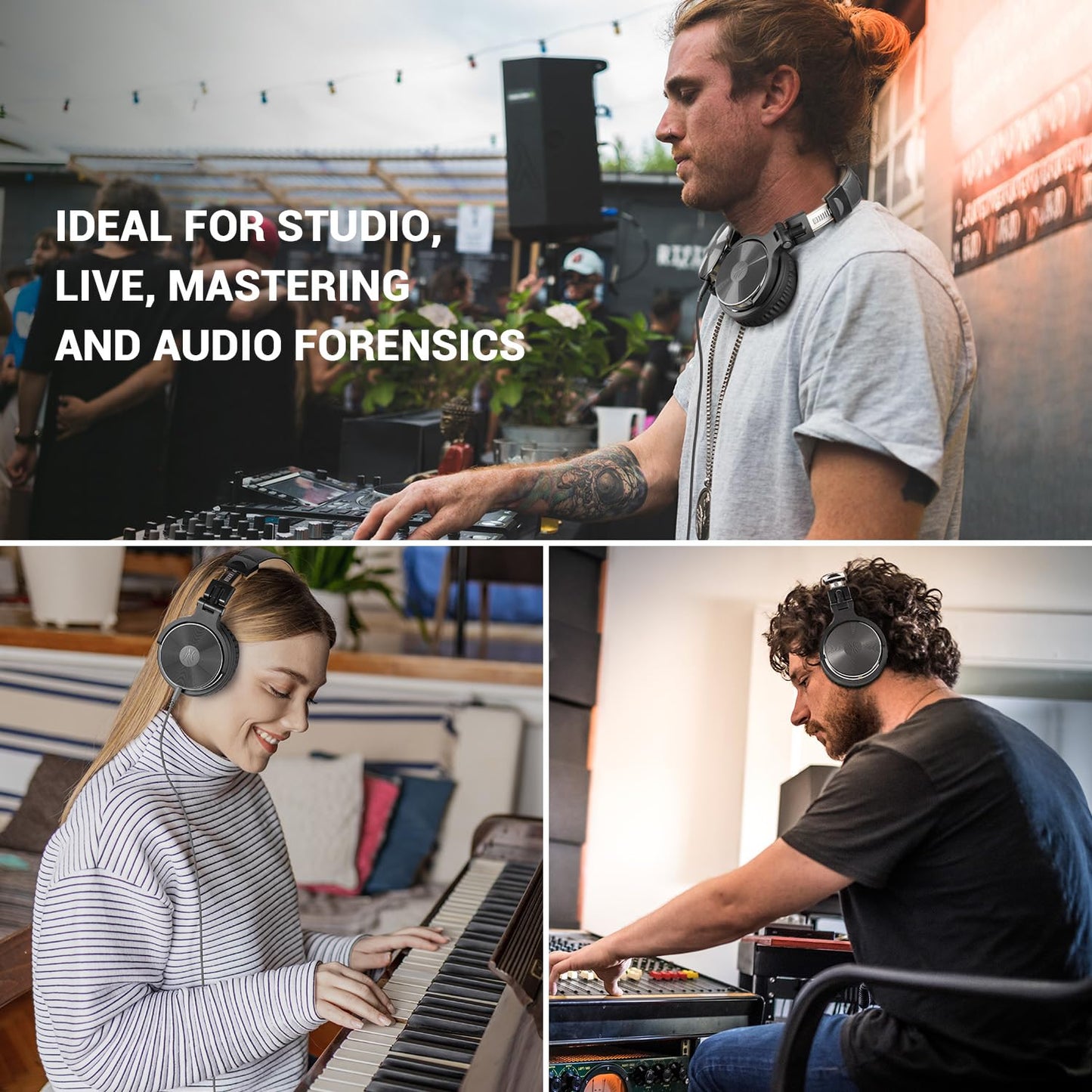 OneOdio Pro DJ Studio Over-Ear Headphones - Black