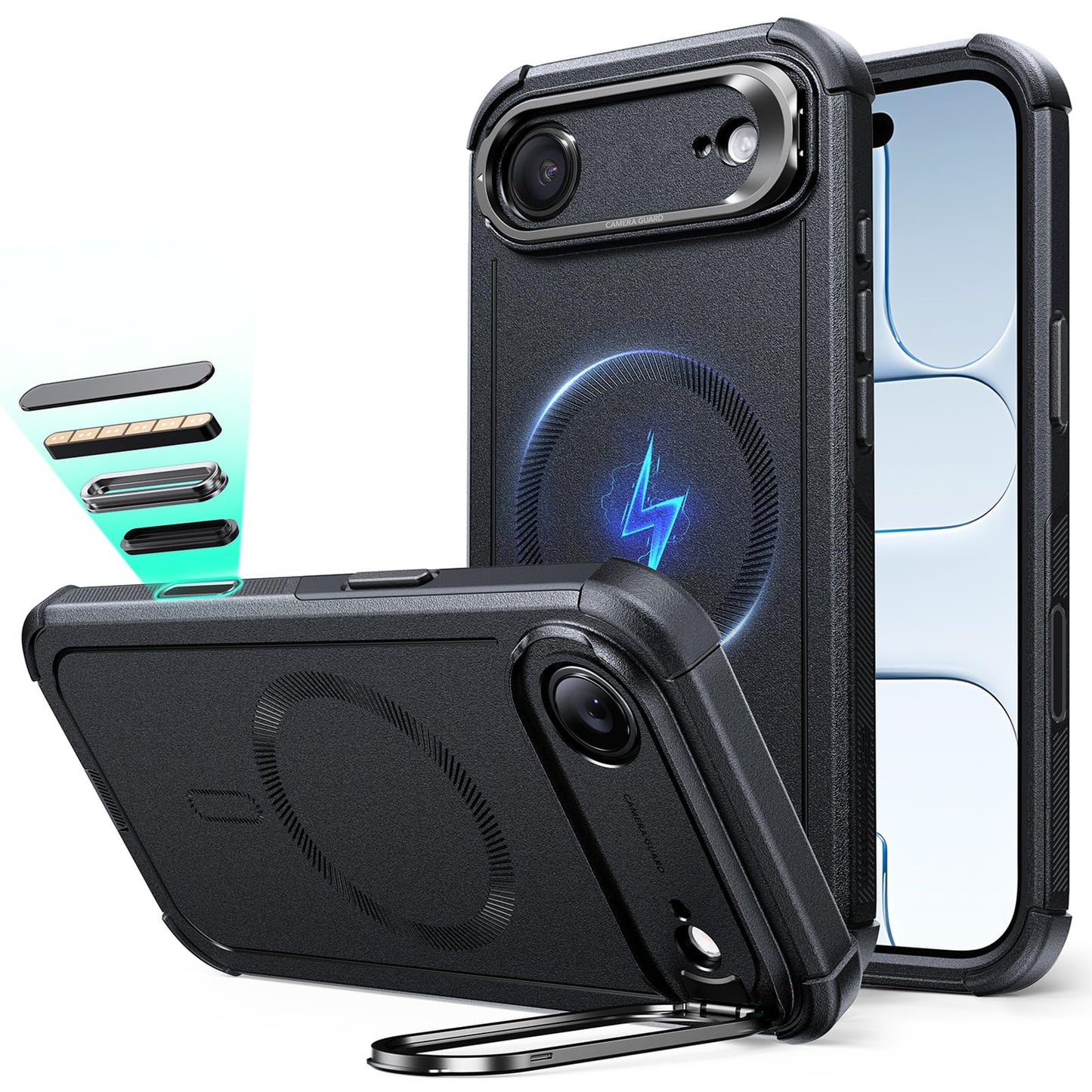 ESR Air Armor: Clear Black Military-Grade iPhone Case