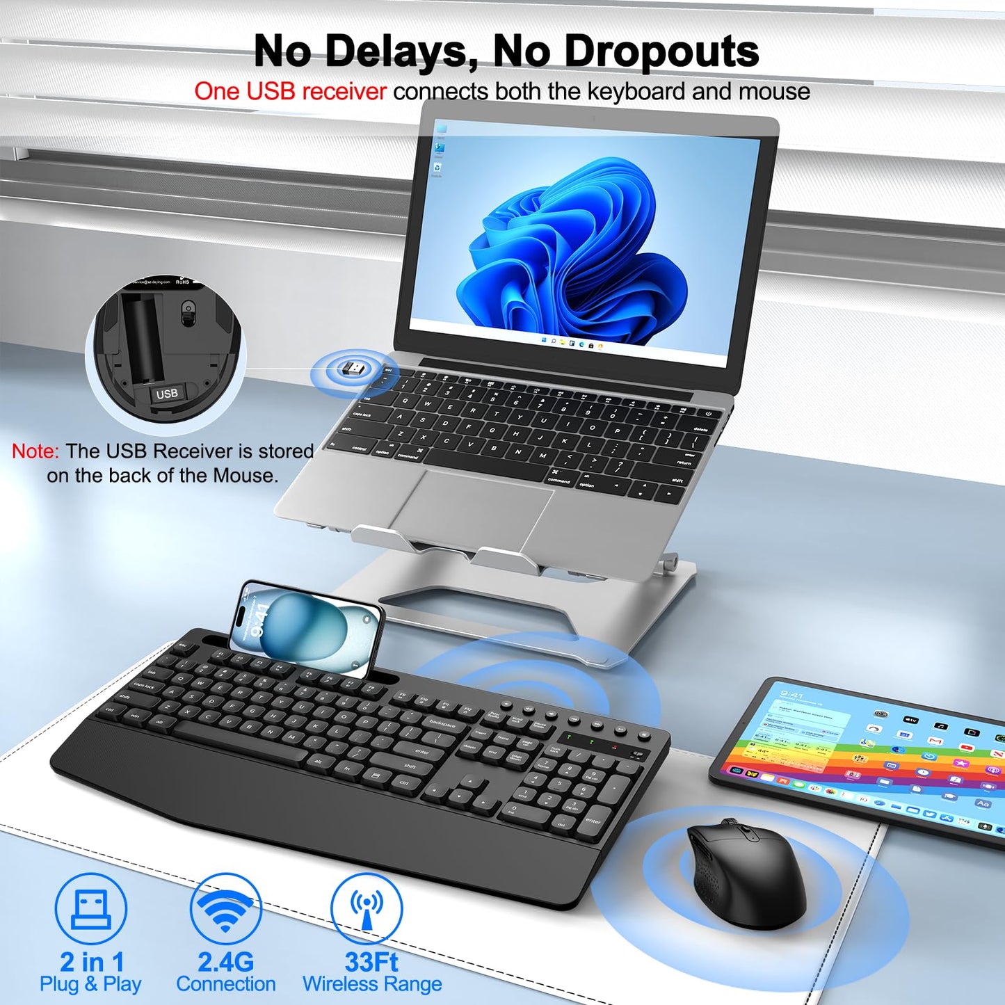 ErgoWave Duo: Wireless Keyboard & Mouse Set