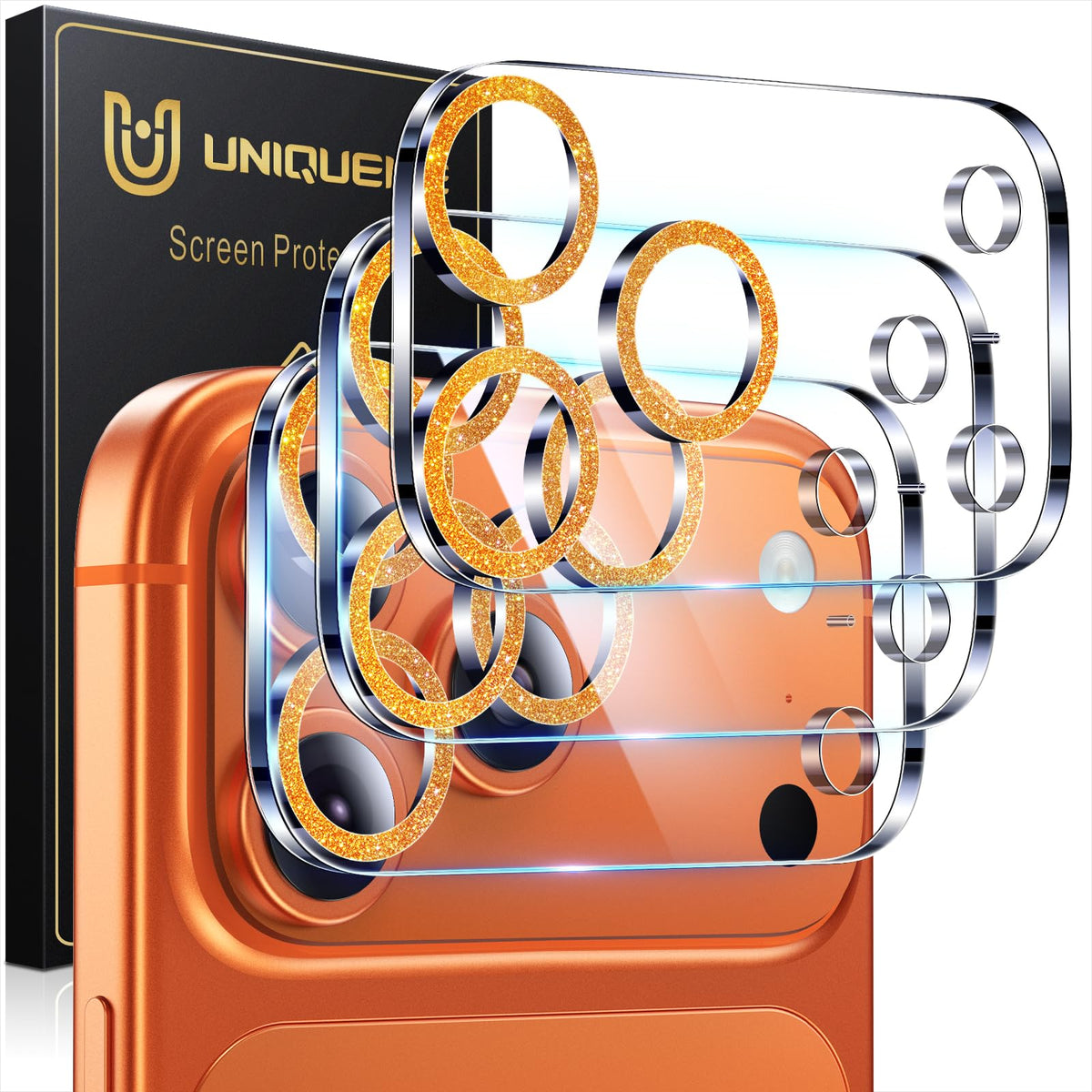 UniqueMe for 3 Pack iPhone 16 Pro/iPhone 16 Pro Max Camera Lens Protector