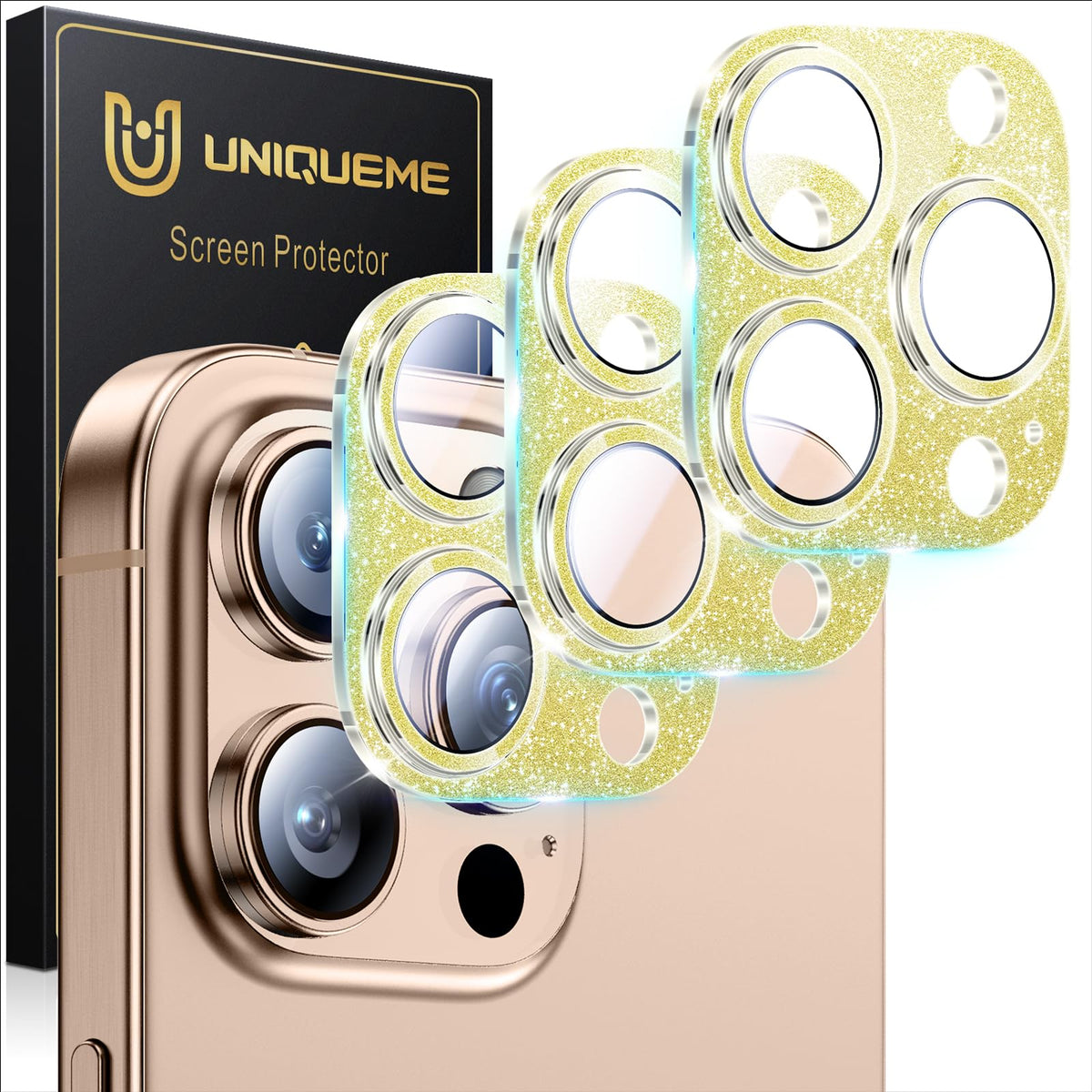 UniqueMe for 3 Pack iPhone 16 Pro/iPhone 16 Pro Max Camera Lens Protector