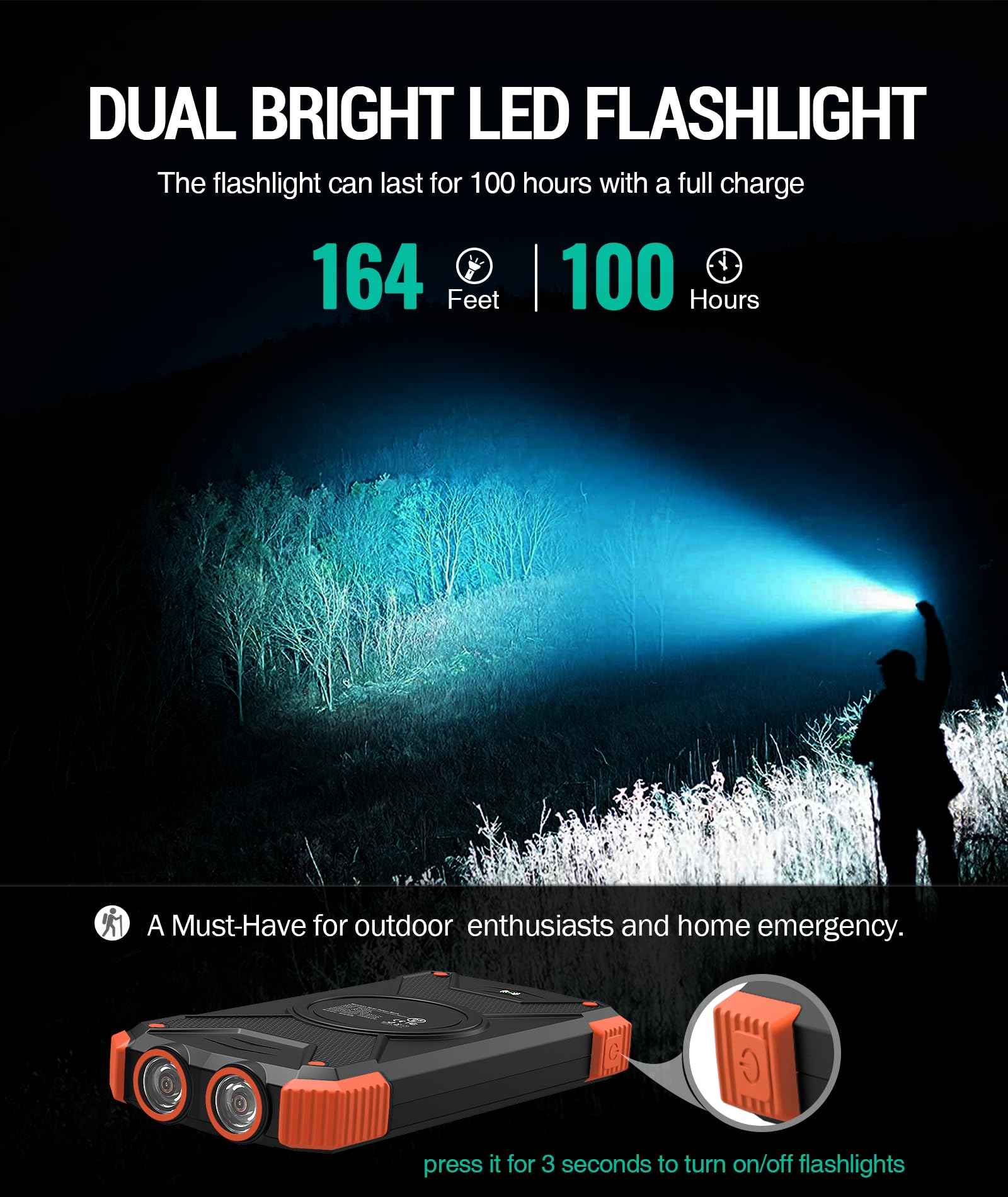BLAVOR Solar Power Bank 10,000mAh Wireless Charger