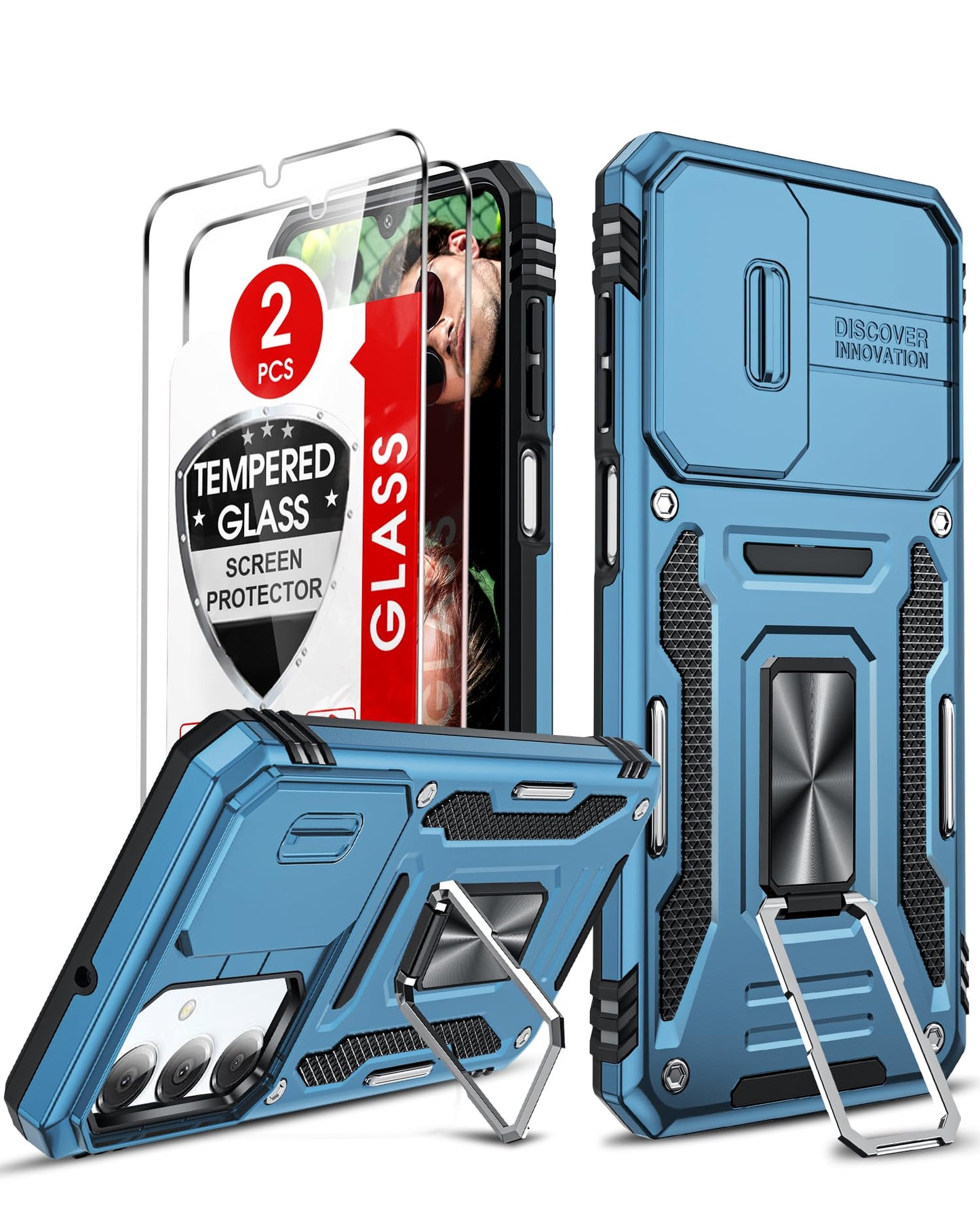LeYi Samsung S25 FE Case with Camera Cover & Stand