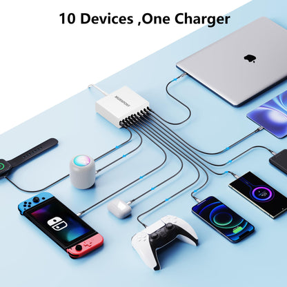 PowerHub 320: High-Speed 10-Port USB-C Charger