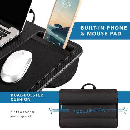 PinkComfort Lap Desk: Device Ledge & Phone Holder