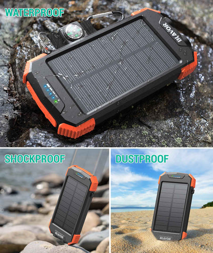 BLAVOR Solar Power Bank 10,000mAh Wireless Charger