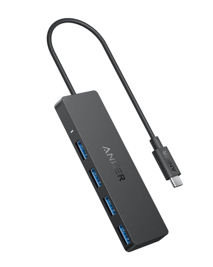 Anker USB Hub 4 Ports, Multiple USB 3.0 Hub, USB Splitter for Laptop, Extender for A Port Laptop, PC, Desktop and More [Charging Not Supported](2ft USB-A)