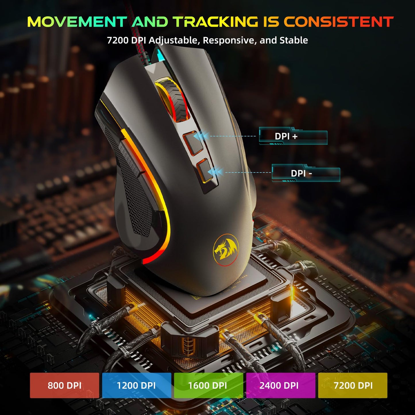Griffin Pro: Wireless RGB Gaming Mouse 7200 DPI