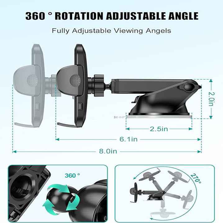 4-in-1 Universal Car Phone Mount with Super Suction