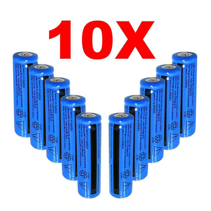 10Pcs 18650 3.7V Rechargeable Li-ion Batteries