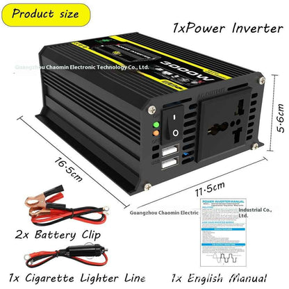 3000W 12V to 220V/110V Vehicle Solar Power Inverter