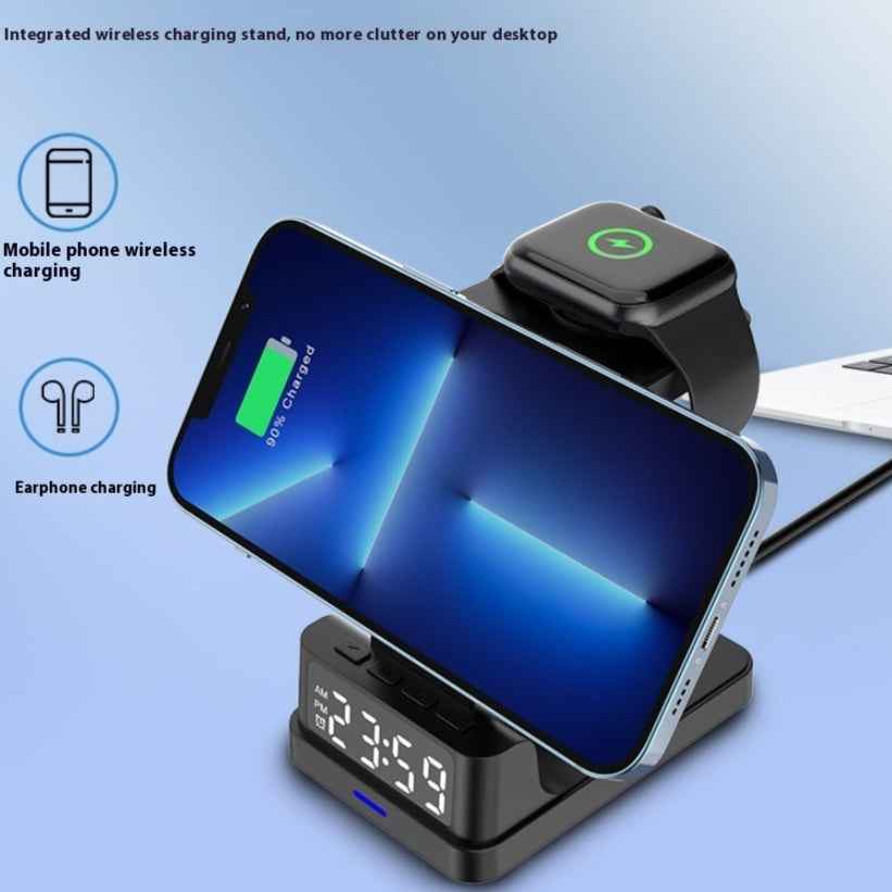 Magnetic 3-in-1 Wireless Charger with Clock