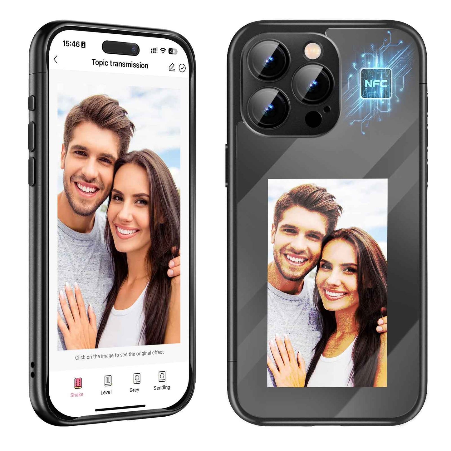iPhone 15 Pro Max NFC Ink Screen Flip Case