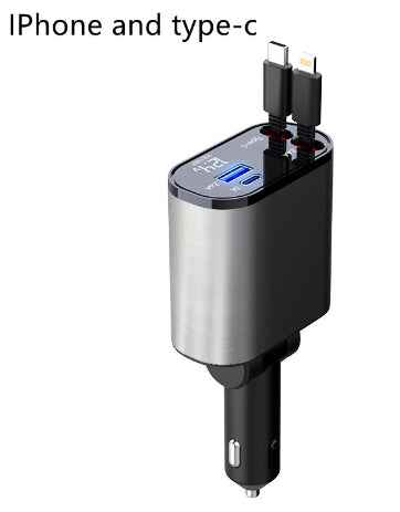 100W Metal Car Charger USB & Type-C Fast Adapter