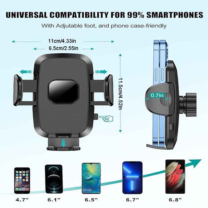 4-in-1 Universal Car Phone Mount with Super Suction