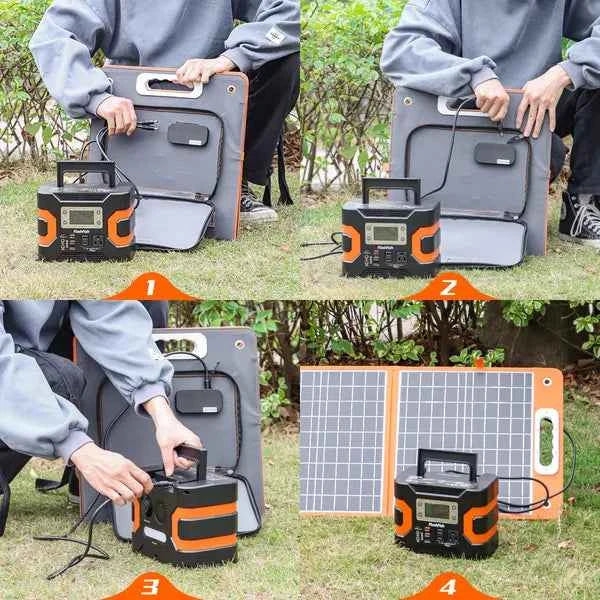 Flashfish 200W Power Station & Foldable Solar Panel Set