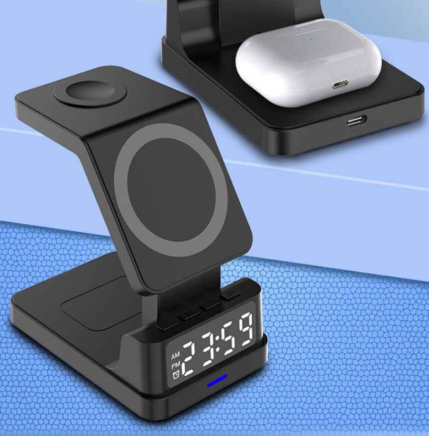 Magnetic 3-in-1 Wireless Charger with Clock