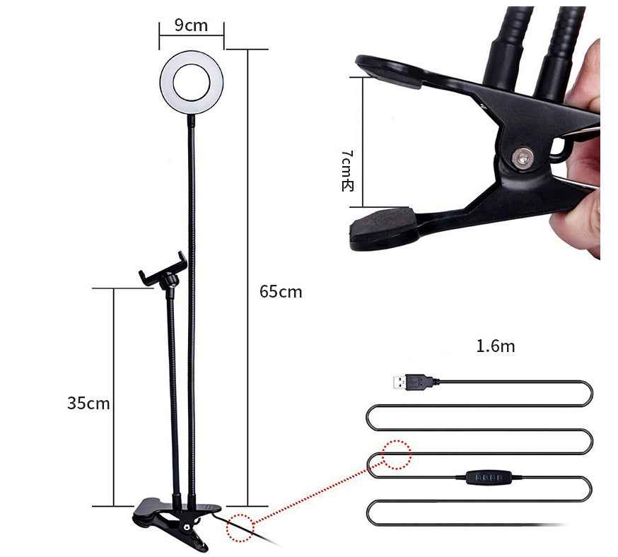 LED Selfie Ring Light with Adjustable 8cm Stand