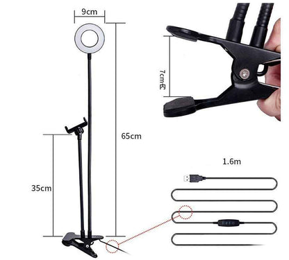 LED Selfie Ring Light with Adjustable 8cm Stand
