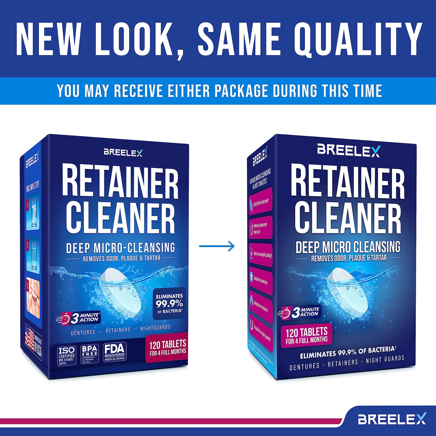 BrightBite Tablets: 3-Minute Retainer & Denture Cleanser
