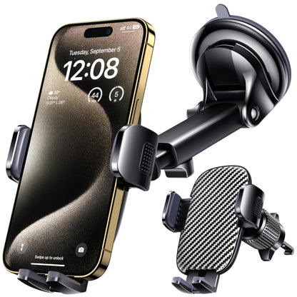 Qifutan Cell Phone Holder for Car Mount Car Vent Phone Mount, 360° Rotatable, Hands-Free Air Vent Holder for iPhone Smartphones Camera Mounts(4-7 Inch)