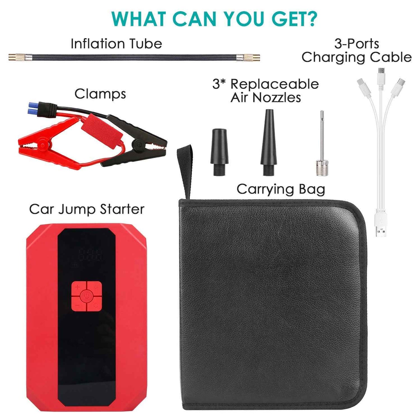 Portable Car Jump Starter & Air Compressor Combo