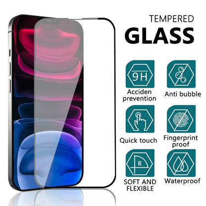 Iphone 13 Screen Protector Tempered Glass (2-Pack) + Camera Lens Protector (2-Pack),9H Black