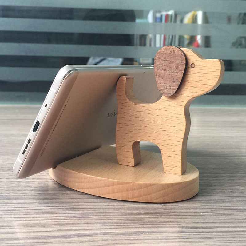 Creative Coin Beech Wood Lazy Phone Holder