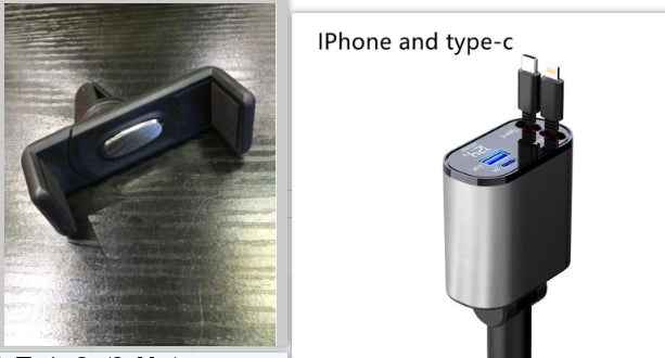 100W Metal Car Charger USB & Type-C Fast Adapter