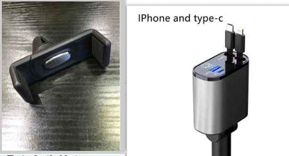 100W Metal Car Charger USB & Type-C Fast Adapter