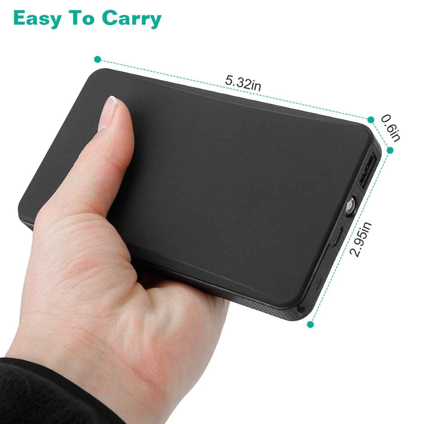 12V 20000mAh Car Jump Starter Power Bank with Lights