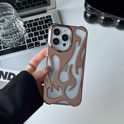 Flame Pattern Electroplating Heat Dissipation Phone Case