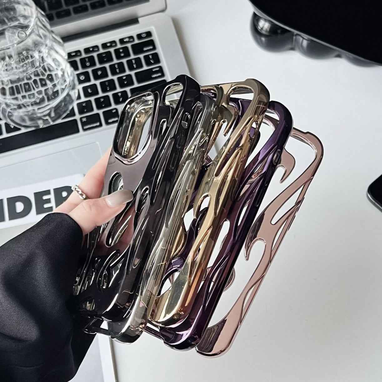 Flame Pattern Electroplating Heat Dissipation Phone Case