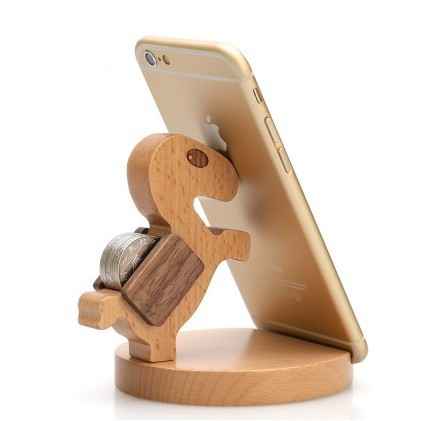 Creative Coin Beech Wood Lazy Phone Holder