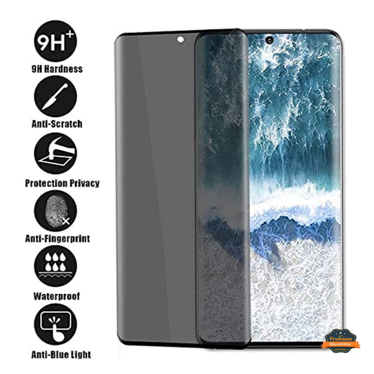 For Samsung Galaxy S23 Ultra Privacy Screen Protector Tempered Glass Anti-Spy Anti-Peek 9H Hardness Screen Cover by  - Black