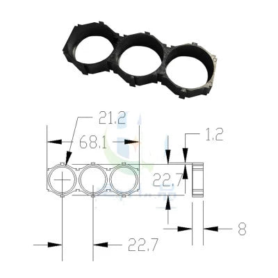 10pcs 21700 Lithium Battery Packs DIY Misalignment Fixed Bracket Assembly Holder Cells Pack Splicable Modular Support Flat Head