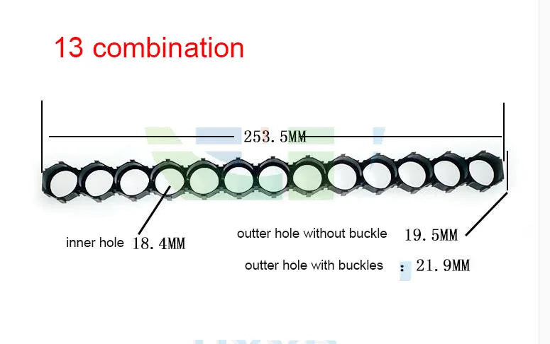 10pcs 18650 Ion Lithium Battery Packs DIY Misalignment Fixed Bracket Assembly Holder Cylindrical Battery Cells Splicable Support
