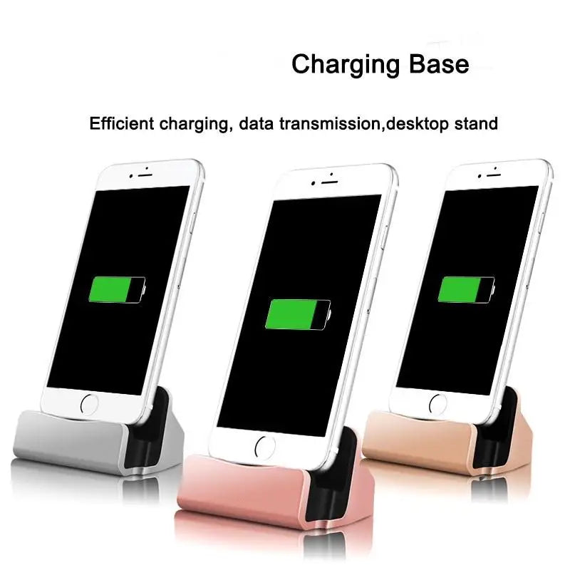 Charging Base Dock Station For iPhone X 11 Max 6 S 6S 7 8 Plus USB Cable Sync Cradle Charge Base For Android Type C Stand Holder