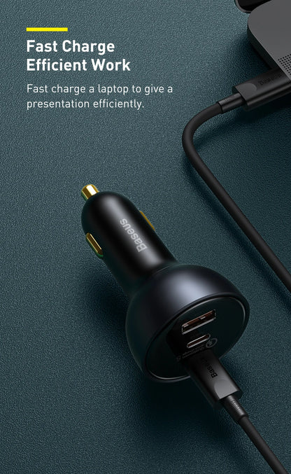Baseus 160W Car Charger QC 5.0 Fast Quick Charging PPS PD3.0 USB Type C Car Phone Charge For iPhone 13 14 15 Pro Laptops Tablets