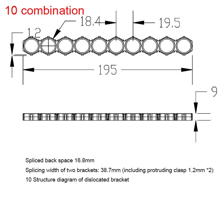 10pcs 18650 Ion Lithium Battery Packs DIY Misalignment Fixed Bracket Assembly Holder Cylindrical Battery Cells Splicable Support