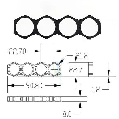10pcs 21700 Lithium Battery Packs DIY Misalignment Fixed Bracket Assembly Holder Cells Pack Splicable Modular Support Flat Head