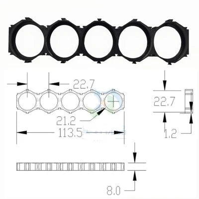 10pcs 21700 Lithium Battery Packs DIY Misalignment Fixed Bracket Assembly Holder Cells Pack Splicable Modular Support Flat Head