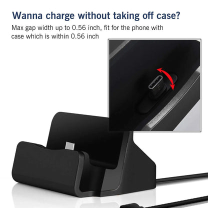 Docking Station Charger For iPhone 14 13Pro Android Type C Desktop Charging Port Sync Cradle Dock Stand Holder Micro USB-C Phone