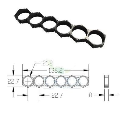 10pcs 21700 Lithium Battery Packs DIY Misalignment Fixed Bracket Assembly Holder Cells Pack Splicable Modular Support Flat Head