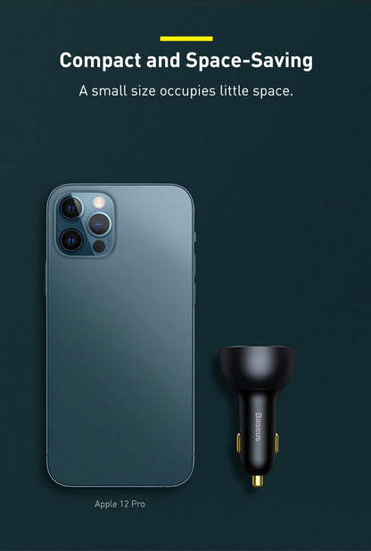 Baseus 160W Car Charger QC 5.0 Fast Quick Charging PPS PD3.0 USB Type C Car Phone Charge For iPhone 13 14 15 Pro Laptops Tablets