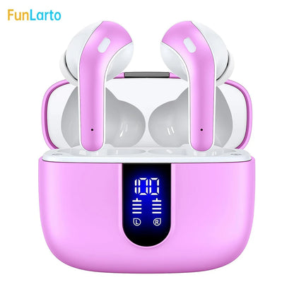 Wireless Earphones with Bluetooth 5.3, Quad-Mic Call Noise Reduction ENC, 50H Playtimes Wireless Earbuds Bluetooth Headphones