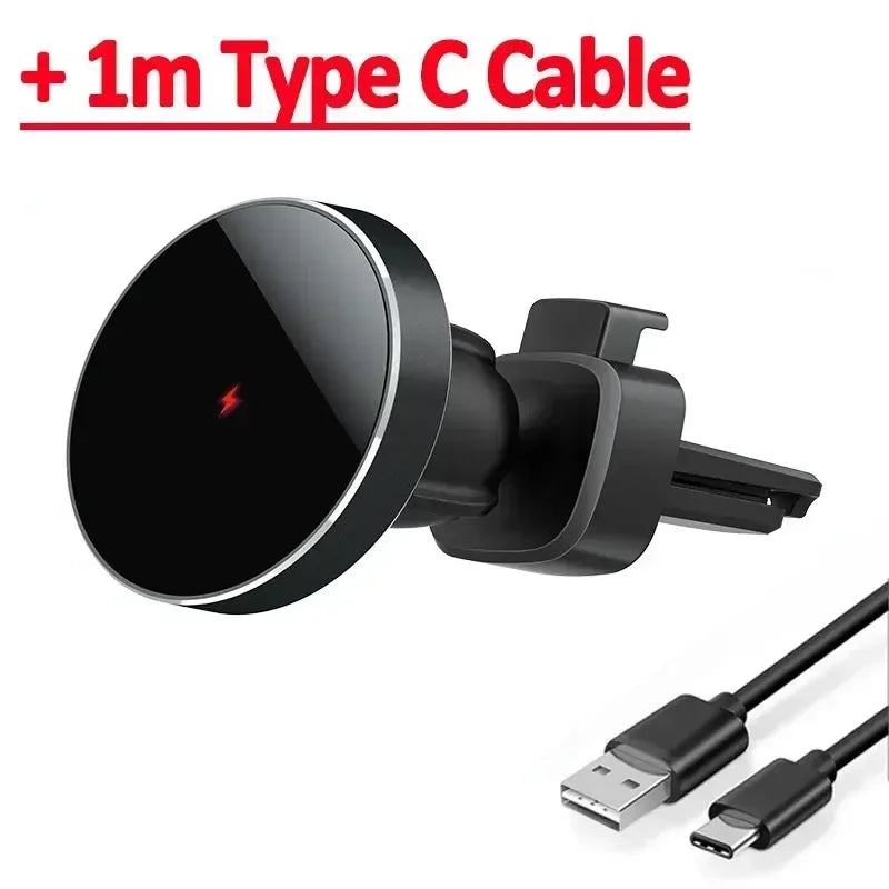 Magnetic Car Wireless Charger 360° Rotation Car Mount for iPhone 12-16 Pro Max Chargers Fast Charging Station Navigation Bracket